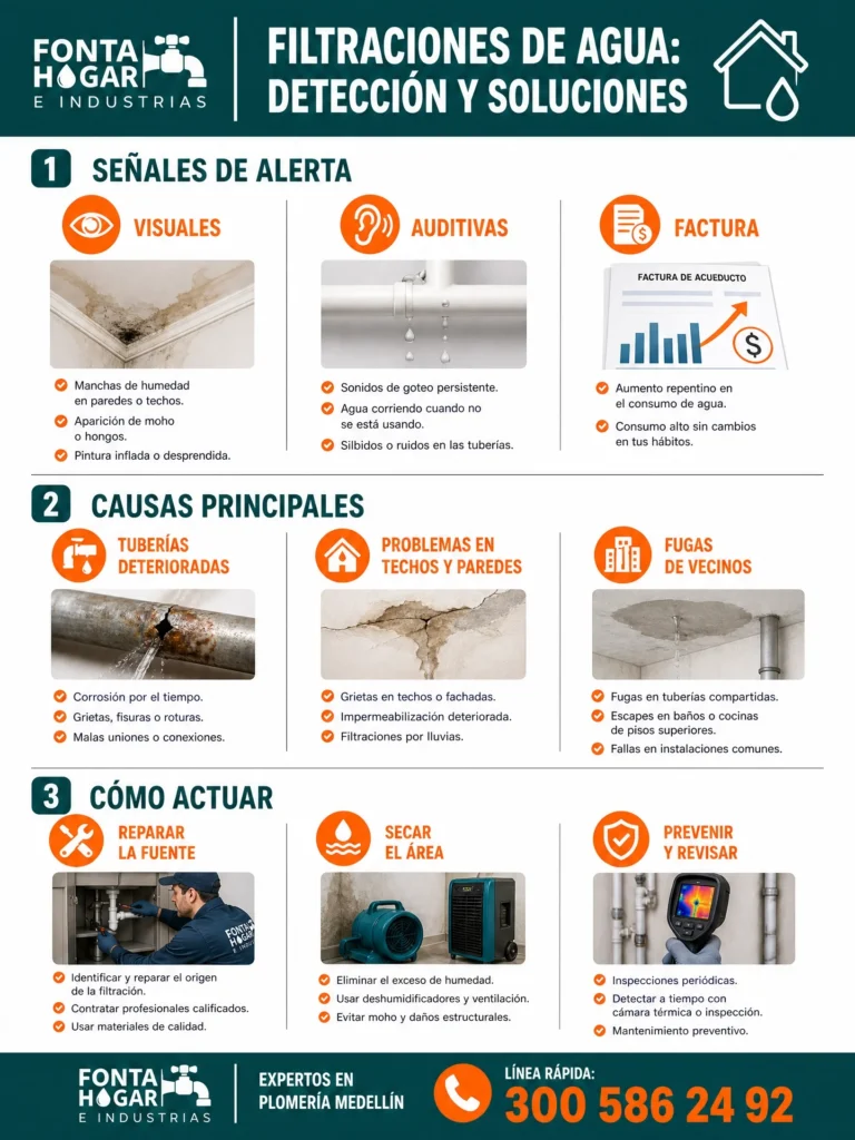 infografia filtraciones de agua