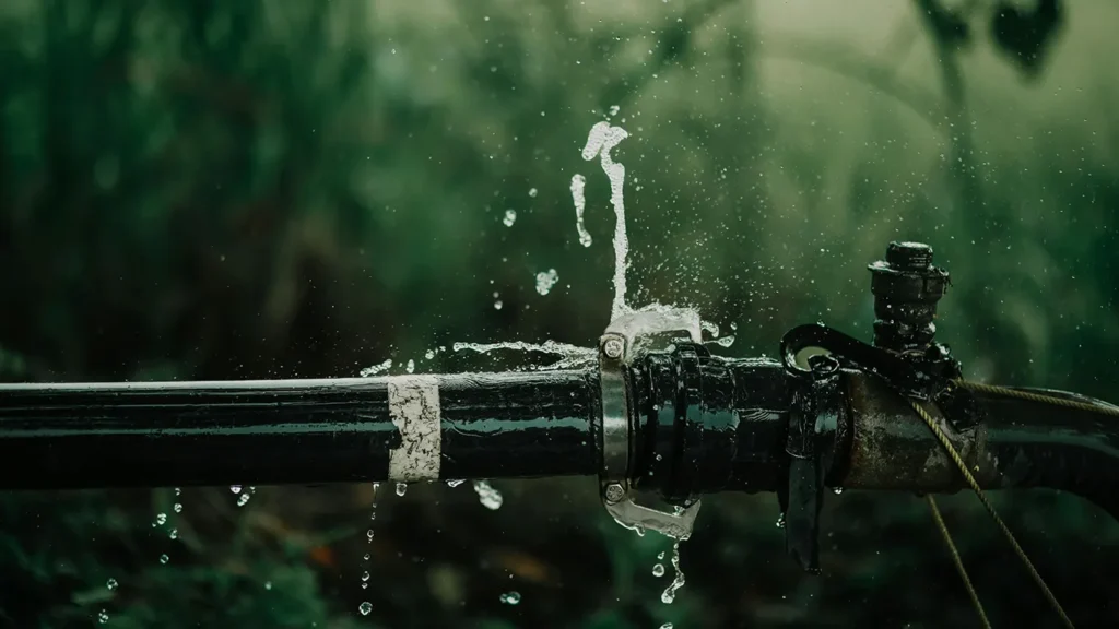 fuga de agua en manguera