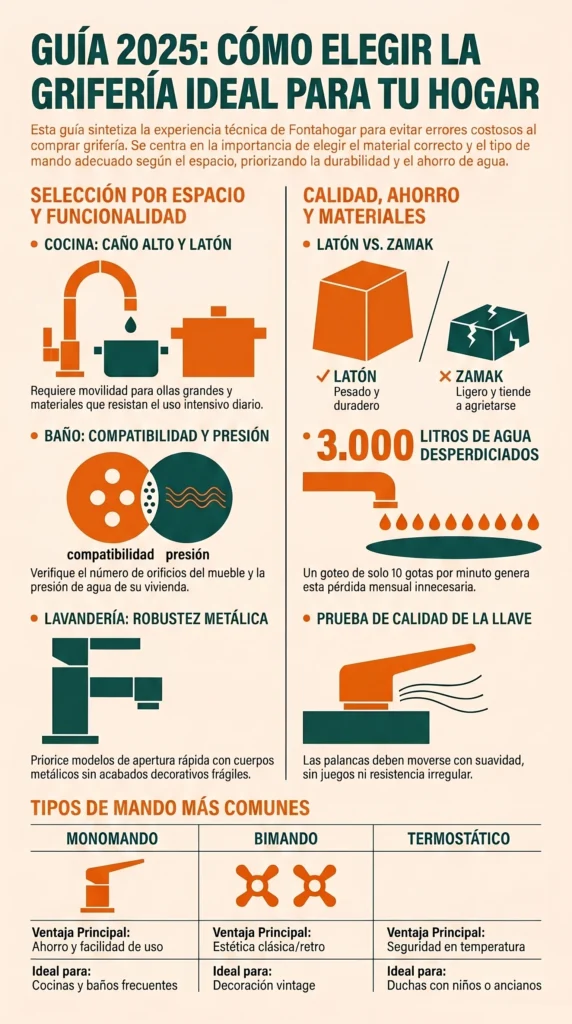 Infografia como elegir griferia para el hogar 